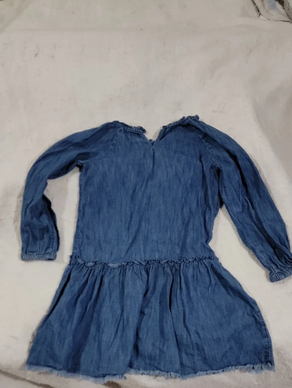 GAP Indigo Blue Long-Sleeve Girls Denim-Style Dress Medium Back To School